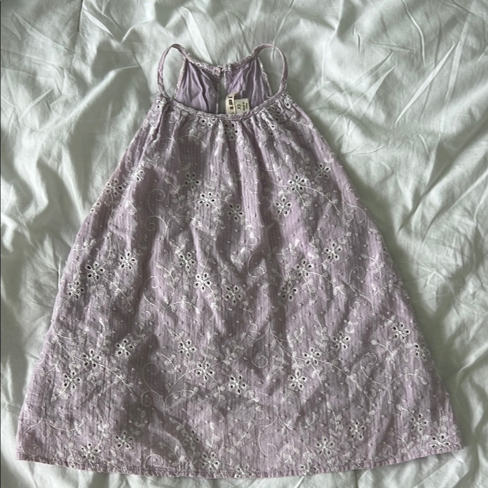 Miami Lilac Floral Embroidered Tank Top